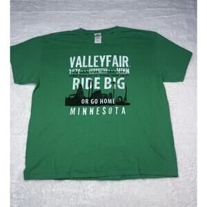 Valleyfair Ride Big Minnesota Graphic T-Shirt Green Size XL